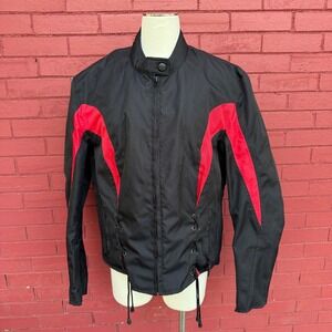 NEXGEN Motorcycle Jacket Black Red Lace Up Sides Zip Out Liner XXLarge Biker